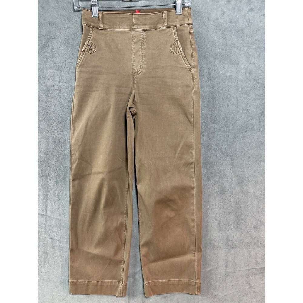 Spanx Stretch Twill Pull On Cropped Wide Leg Pant Brown 20312R XS